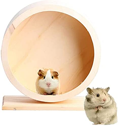 Cxing Hamsterrad, Holzübungsrad Haustiere, Wooden Silent Spinner Scheibe, Für Laufrad, Ruhhaus, Nest, rutschfeste Laufscheibe für Rennmäuse, Chinchillas, Igel, Mäuse (L) von Cxing