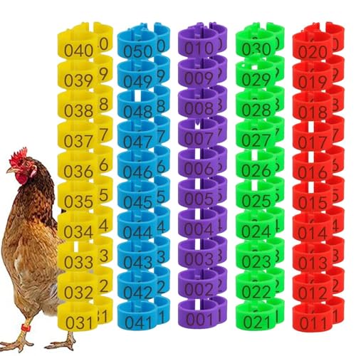 100 Stück 16 Mm Hühnerbeinringe | Geflügelidentifikationsringe | Hühnermarken Für Beine | Farbe Ansteckbare Bandmarken, Nummerierte Beinringe Für Geflügelhaltung, Zuchtidentifikation von Cyatfcn