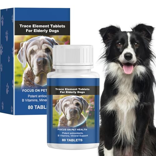 Cyatfcn Gelenkergänzung für ältere Hunde, Gelenkergänzung für Hunde,Nahrungsergänzungsmittel für die Knochengesundheit | Spurenelement-Tabletten, 80 Stück Tabletten zur Gelenkentlastung bei Hunden, von Cyatfcn