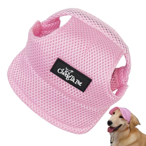 Cyatfcn Hunde-Baseballmütze, Hunde-Schirmmütze | Baseball-Visier-Trucker-Mütze mit Ohrlöchern für Hunde,Hunde-Outdoor-Sport-Sonnenschutz-Baseballmütze für kleine bis große Hunde von Cyatfcn