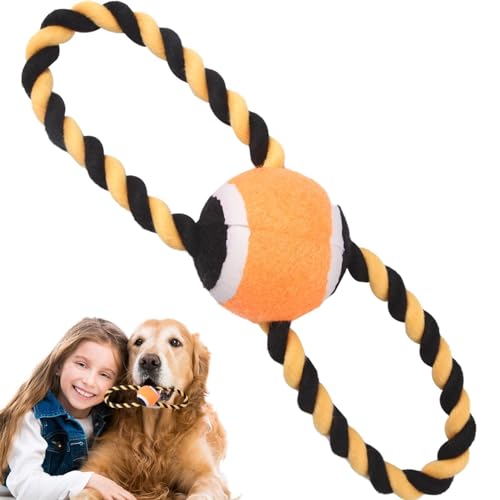 Cyatfcn Hundeseil-Kauspielzeug,Hunde-Tennisball-Seil - Tauziehen Seil Interaktiver Tennisball | Halloween-Haustierbedarf, Zahnreinigung für Welpen im Park, zu Hause oder am Strand von Cyatfcn
