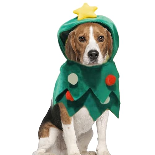 Cyatfcn Weihnachts-Hundekleidung, Weihnachtskostüme für Hunde,Haustier-Hunde-Weihnachts-Kapuzenpullover, Katzen-Kleidung mit Hut | Hautfreundliche Winterkleidung für kleine und große Haustiere zum von Cyatfcn