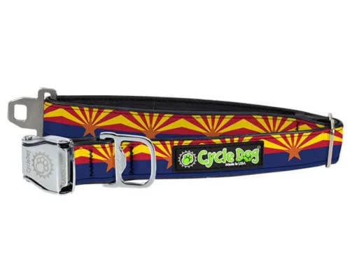 Cycle Dog Arizona State Hundehalsband mit Flaschenöffner (groß, 43,2 cm - 68,6 cm) – kein Geruch, wasserdichtes Halsband für Hunde und Welpen, sichere Verriegelungsschnalle, wasserdicht, nachhaltig, von Cycle Dog