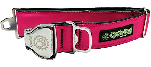 Cycle Dog Hot Pink Fatty Wide Max Reflektierender Flaschenöffner Metallschnalle Halsband (Medium 30,5 cm - 53,3 cm) – 100% Oberflächenreflexionsvermögen/robust super hell – hält Ihre Haustiere sicher von Cycle Dog