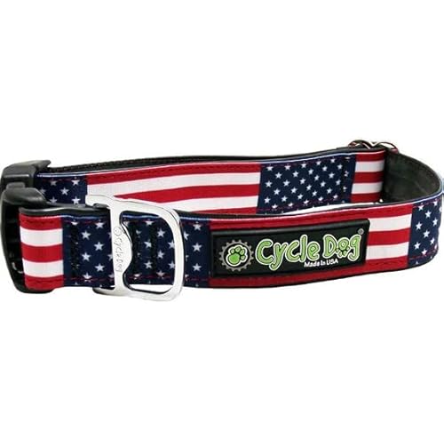 Cycle Dog fcm-usa-l Stil Metall Schnalle USA breit Breite Flaschenöffner Hundehalsband mit Airline, groß (43,2 cm – 68,6 cm) von Cycle Dog