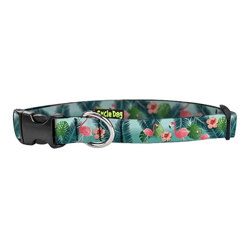 EcoWeave-RegWidth Hundehalsband, Kunststoff, Flamingos, Größe M von Cycle Dog