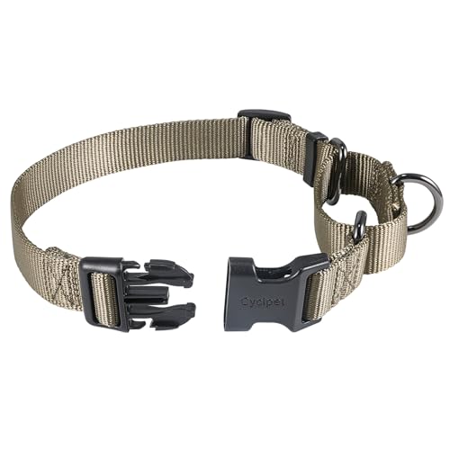 Cyclpet Fortschrittliches Martingale-Hundehalsband aus Nylon mit Schnellverschluss-Schnalle für Welpen, Hunde, den täglichen Gebrauch, Spazierengehen und Training usw. (Militärgrün, Größe S) von Cyclpet