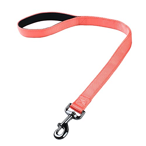 Cyclpet Hundeleine, kurz, mit robustem Nylon und weichem gepolstertem Griff, 61 cm, Farbe: Living Coralfarben von Cyclpet