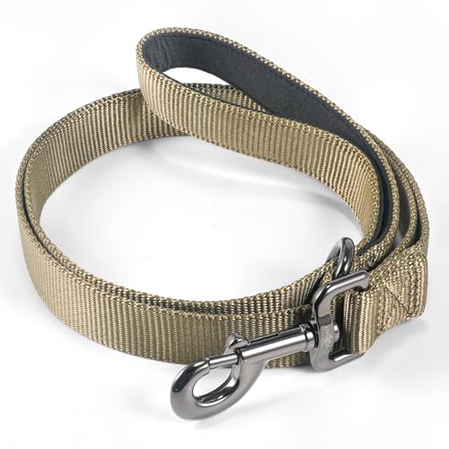 Cyclpet Hundeleine aus Nylon mit gepolstertem Griff, stabiler Clip, Hundeleine für kleine und mittelgroße Hunde, zum Spazierengehen, Training, Wandern, Camping usw. (Militärgrün, Größe S: 1,2 m Länge von Cyclpet