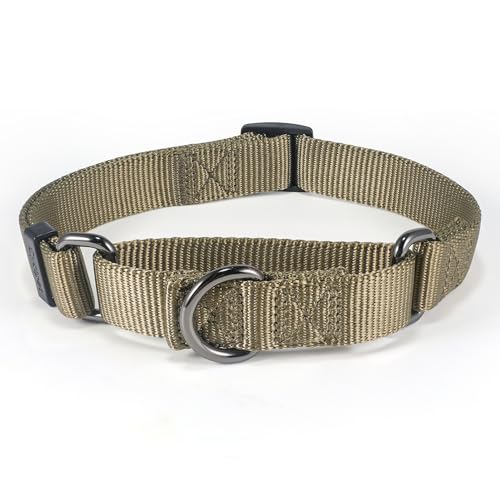 Cyclpet Martingale-Hundehalsband, Nylon, verstellbar, bequem und seidig, für den täglichen Gebrauch, mit robustem Clip für aktive Hunde, Militärgrün, Größe S von Cyclpet