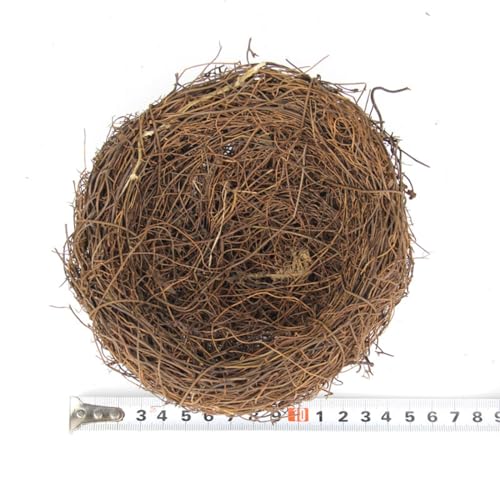 Cymwan 7 Sätze von Vogelnest aus Rattan Schaumstoff Vogelei Mini Vogelnest Vogelnest einzigartiges Ei Rattan Vogelnest Weben künstliches Rattan Handarbeit Vogelnest in ra von Cymwan