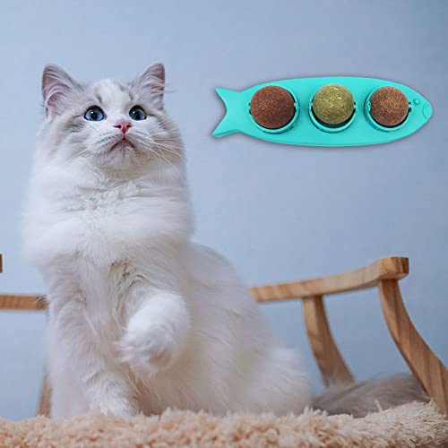 3pcs Catnip Wall Ball, 3 in 1 Catnip Balls Toy for Cats with Transparent Cover Catnip Wall Balls for Cats, Interactive Toys for Cat Teeth Cleaning Kitten Chewing von Cymwer