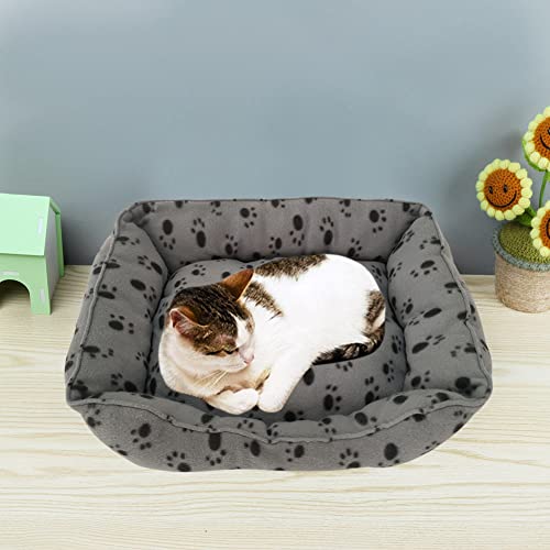 Cymwer 67 x 55 x 15 cm Haustierbett for Kätzchen, kleine Hunde, Katzen, Plüsch-Schlafsofa, maschinenwaschbar, quadratisch, Tiere, Schlafsofa, atmungsaktiv, Hundebett, Kissen, weiches Haustierzubehör von Cymwer