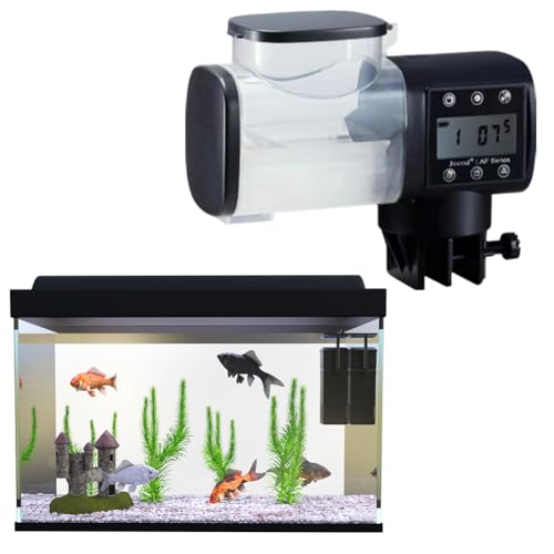 Cymwer Automatischer Fischfutterspender mit Timer, automatischer Fischfutterspender für Aquarien, kleine Aquarien, Schildkröten, Betta, Koi von Cymwer