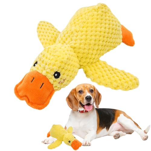 Cymwer Duck Hundespielzeug, Quack-Quack Duck Hundespielzeug, Hund beruhigende Ente, Squeaky interaktive Hundespielzeug, weicher Plüsch gefüllte Ente Hund Haustier Kauspielzeug von Cymwer