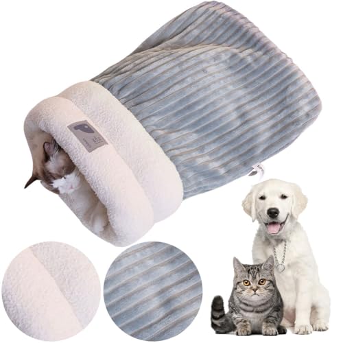 Cymwer Katzenschlafsack, Cat Sleeping Bag, Weiches Plüsch Lustiges Tunnel Katzennest Katzensack für Innen Welpe und Kätzchen von Cymwer