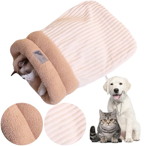 Cymwer Katzenschlafsack, Cat Sleeping Bag, Weiches Plüsch Lustiges Tunnel Katzennest Katzensack für Innen Welpe und Kätzchen von Cymwer