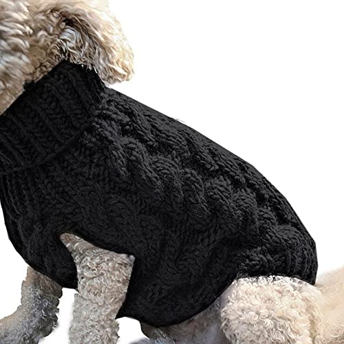 Gestrickter Hundepullover, Hundepullover Weste Haustier Weich Rollkragen Hund Grob Thermoweste Atmungsaktiv Rollkragen Kätzchen Kleidungsstück Elastisch Welpe Freizeit Warme Kleidung for kleine von Cymwer