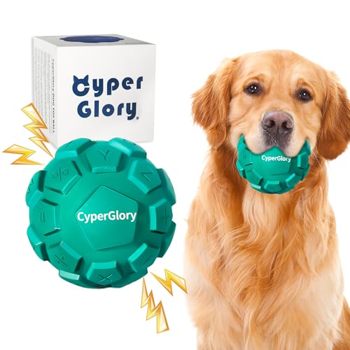 Robuste, langlebige Hundebälle, unzerstörbares Hundespielzeug mit Quietscher, Hundebälle für aggressive Kauer, interaktives Hundespielzeug für Hunde, lindert Angst und saubere Zähne, von CyperGlory