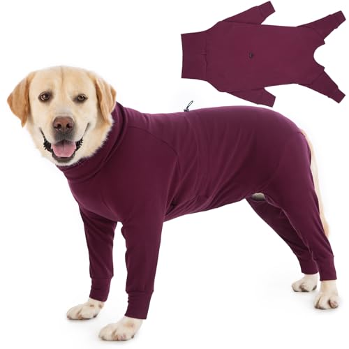 Cyponpy Hundepullover Fleece Hundemantel mit Beinen Grosse Mittelgroße Hunde Fleecejacke Wintermantel Hund Rollkragen Hundejacke Warm Hundepyjama Hundemantel Winter Hundekleidung Hundefleecepulli von Cyponpy