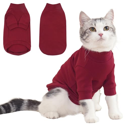 Cyponpy Katzenpullover Sphynx Katzen Kleidung Warm Katzen Sphynx Katzenbekleidung für Haarlose Katzen Pullover für Katzen Warm Katzenpulli Katzenmantel Cat Clothing Hemd Katze Jacke Weihnachtskostüm von Cyponpy