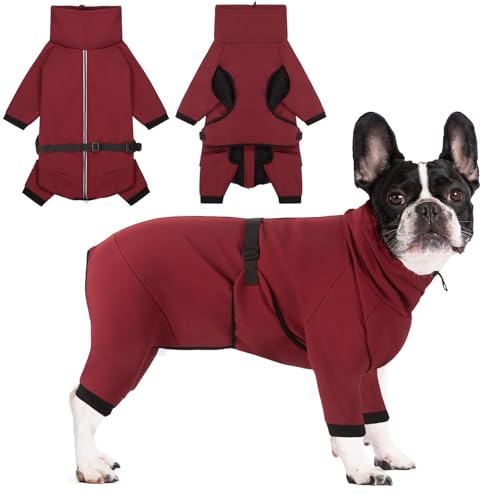 Cyponpy Hundemantel mit Beinen Wintermantel Hund Wasserdicht Warm Hundepullover Fleece Hundejacke Reflektierend Reißverschluss Winterjacke Hund Hunderegenmantel Wasserdicht Kleine Mittelgross Hunde von Cyponpy