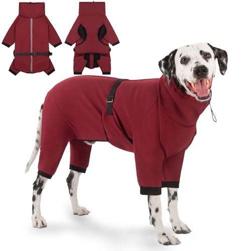 Cyponpy Reflektierender Reißverschluss Hundemantel mit Beinen Winter Mantel Hund Wasserdicht Warm Fleece Hundejacke für Kleine Mittlere Hunde Wintermantel Wandern Hunde Bekleidung von Cyponpy