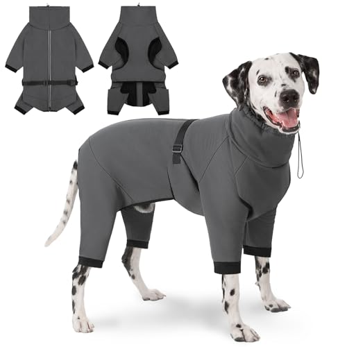 Cyponpy Hundemantel mit Beinen Wintermantel Hund Wasserdicht Warm Hundepullover Fleece Hundejacke Reflektierend Reißverschluss Winterjacke Hund Hunderegenmantel Wasserdicht Kleine Mittelgross Hunde von Cyponpy