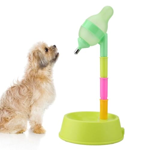 Cyrank 650ml Stehender Wasserspender und Futternapf für Haustiere, Höhenverstellbarer Hundewasserspender Automatischer Wasserspender mit Abnehmbarer Stange für Kleintiere, Welpen, Hunde, Katzen von Cyrank