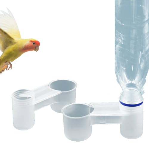 Cyrank 10er-Pack Automatischer Vogel-Trinkbecher, Kunststoff-Cola-Flaschen-Stil, Vogel-Wasser-Futterspender, Trinkbecher, Futtertrog, Vogelkäfig-Zubehör von Cyrank