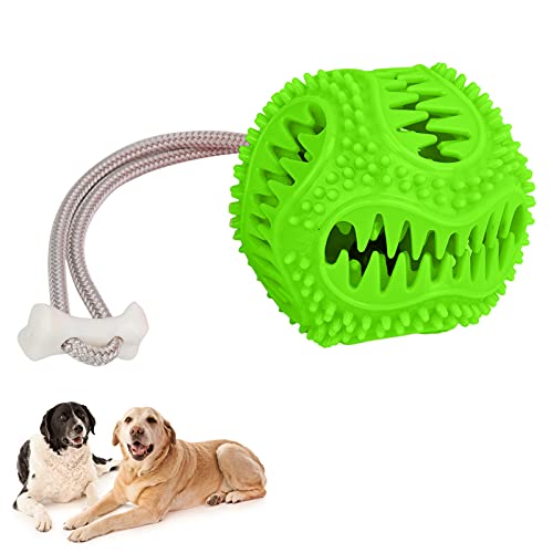 Cyrank Leckerli-Ball für Hunde, Leckerli-Spender-Hundespielzeug, Welpen-Zahnspielzeug für Zähne, langsames Feeder-Spielen(Grün) von Cyrank