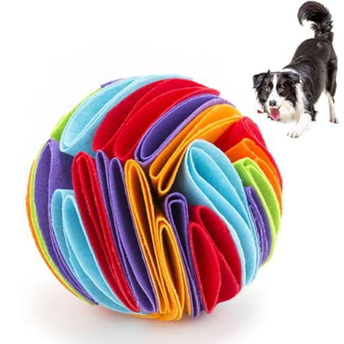 Cyrank 20cm Schnüffelball für Hunde, Bunte Hundeschnüffelmatte Futtersuchball Stressabbau Interaktives Hundespielzeug für Hundetraining und Angstabbau von Cyrank