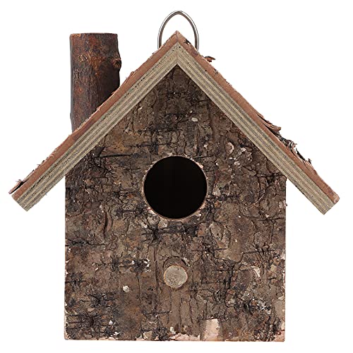 Hängendes Vogelhaus Für Draußen, Dekoratives Vogelhaus aus Holz Vogelhaus Für Kleine Vögel Naturholznistkasten 3,9 X 3,5 X 5,9 Zoll von Cyrank