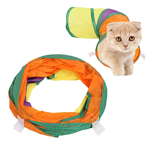 Haustier-Katzen-Tunnel, Röhrenspielzeug, Zusammenklappbar, Regenbogen, Interaktiver Haustier-Tunnel, Spielzeugtunnel Für Hauskatzen, Kitty Gelangweiltes Guckloch-Spielzeug, Ball, Katze, Welpe, Kätzche von Cyrank