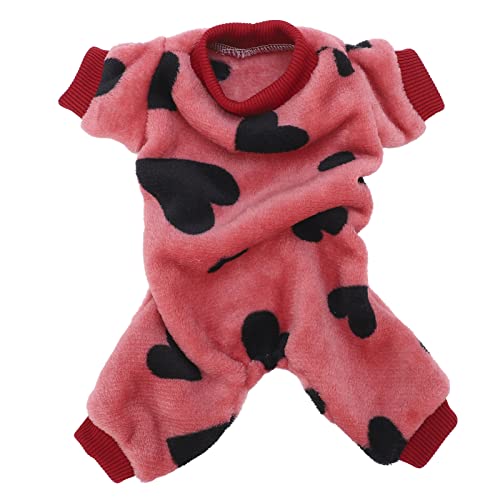 Hunde-Winterkleidung, Plüsch-Hundepyjama, Weicher Haustier-Overall, Warmer Hunde-Bodysuit, Kleiner Hunde-Einteiler, 4-beinige Kleidung Für Hunde Und Katzen, Rosa(M) von Cyrank