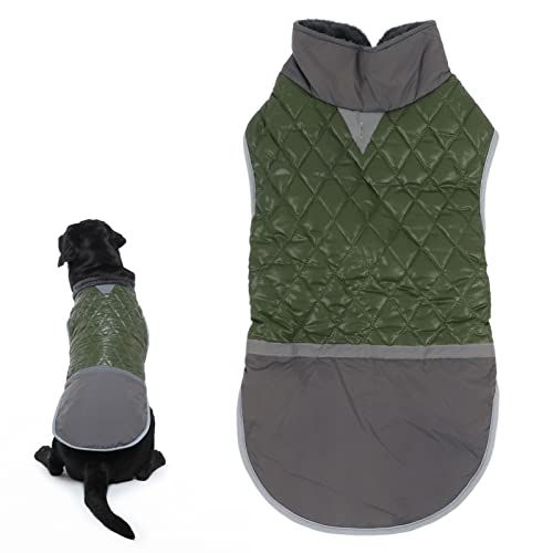 Hunde-Wintermantel, Warme Hundejacke, Wasserdicht, Winddicht, Hundeweste, Verstellbare Haustiermäntel, Jacken, Bekleidung Für Kleine, Mittelgroße Und Große Hunde, Grün(M) von Cyrank