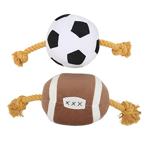 Hundespielzeug Für Kleine Hunde Und Welpen, Fußball-Hundespielzeug, Outdoor, Interaktiver Spaß, Baumwollseil, Fußball-Welpenspielzeug, Welpen-Kauspielzeug Für Kleine, Mittelgroße Und Große Hunde von Cyrank