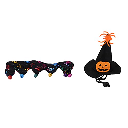 Katzen-Halloween-Kostüme, Halloween-Katzenhalsband Und Halloween-Kürbishut, Katzenkostüm, Anzug, Haustier-Halloween-Kopfschmuck, Halloween-Cosplay-Verkleidung Für Katzen Und Kleine Hunde(#2) von Cyrank