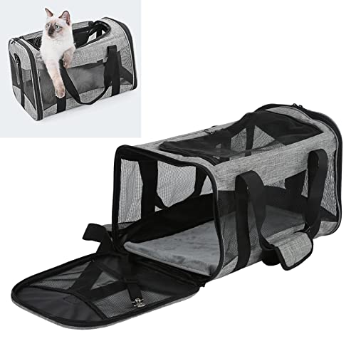 Katzentragetasche, zusammenklappbare, atmungsaktive, tragbare Hundereisetasche, Hundetragetasche mit Fluggesellschaftszulassung, mit Schultergurt für kleine, mittelgroße Hunde und Katzen von Cyrank