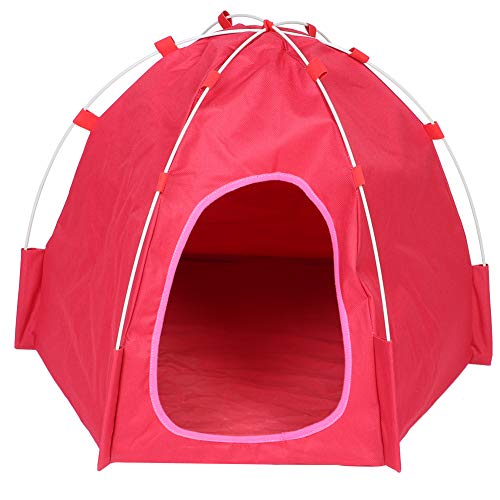 Kleines, mittelgroßes Haustierhaus, Hundekäfig, zusammenklappbar, für die Reise, Pop-Up-Hunde-Katzenzelt, Strand-Sonnenschutz(rot) von Cyrank