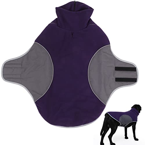 Outdoor-Jacke Für Hundewelpen, Verdickte Warme Hunde-Winterjacke Mit Reflektierendem Und Traktionsloch, Wasserdichter Winterkleidungsmantel Für Mittelgroße Und Große Hunde(L) von Cyrank