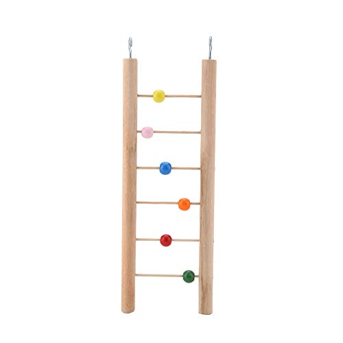 Pet Products Birdie Basics 6-Stufen-Holzleiter Für Vögel, Holz, Vogelpapageien, Leiter, Kletterspielzeug, Hängeschaukel Für Vogelkäfig, Haustierspielzeug(Perlen) von Cyrank