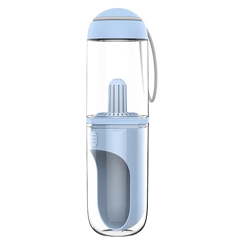 Tragbare Hundewasserflasche, Multifunktionaler, Auslaufsicherer Welpenwasserspender, Wasserflaschenspender Für Hunde, 330 Ml(Blau) von Cyrank