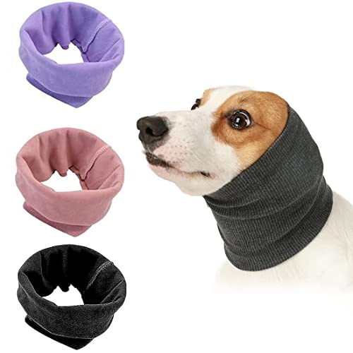 Quiet Ears Covers for Dogs 3pcs,Dog Snoods Ear Covers for Noise,Grooming and Force Drying Miracle Tool for Anxiety Relief & Calming Dogs(Grey+Pink+Purple) (Medium) von Cyxunand