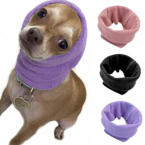 Quiet Ears Covers for Dogs 3pcs,Dog Snoods Ear Covers for Noise,Grooming and Force Drying Miracle Tool for Anxiety Relief & Calming Dogs(Grey+Pink+Purple) (Small) von Cyxunand