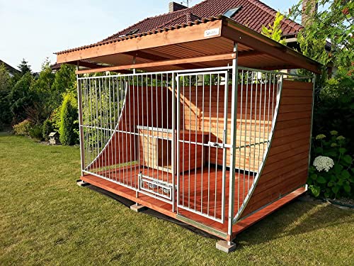 D-BOX BOX4DOG Hundehütte Outdoor Größe 300 x 200 cm Höhe 215 cm - Hundekäfig XXL Hundezwinger Outdoor - Hundehütte XXL - Hundehütte Holz - Hundehöhle für Große Hunde von D-BOX BOX4DOG