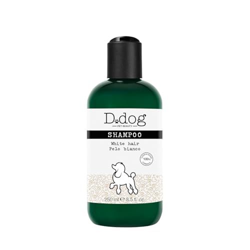 D.Dog | Shampoo für weißes Haar, Shampoo für Hunde, wirkt Vergilbung des Fells entgegen und belebt natürliches Weiß, 250 ml von D DOG PET BEAUTY