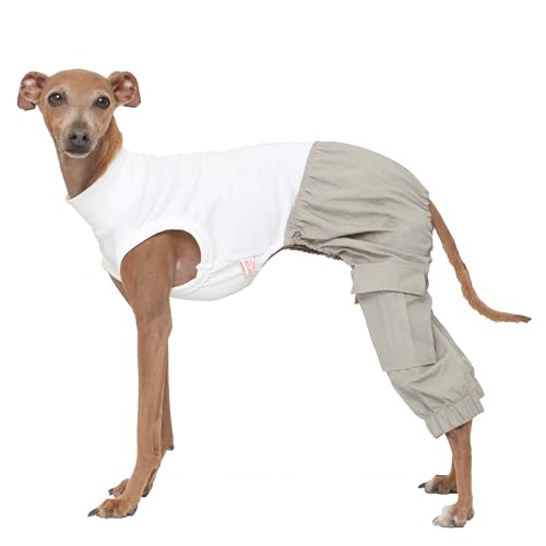 D DOGGY STAR Cargohose für italienische Windhunde, Einteiler, Whippet für Hundemantel (3XL, Graue Cargo) von D DOGGY STAR