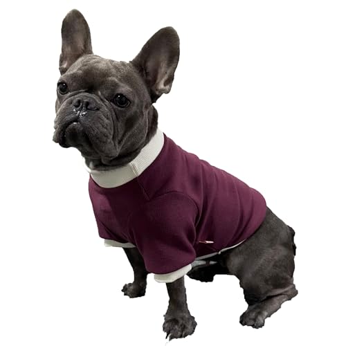 D DOGGY STAR Hundekleidung für Hunde, superweiches Fleece, mit Ärmeln, für Herbst, Winter und Frühjahr (Größe L, B Wine FLC) von D DOGGY STAR