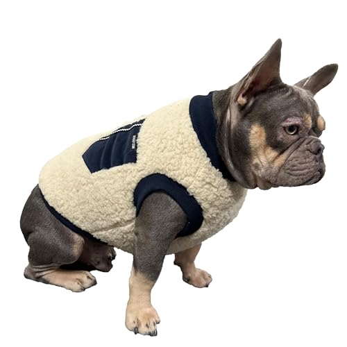 D DOGGY STAR Hundekleidung für Hunde mit französischer Bulldogge, gemütlich, warm, Fleece, für Herbst und Winter, Größe L, B, Marineblau von D DOGGY STAR